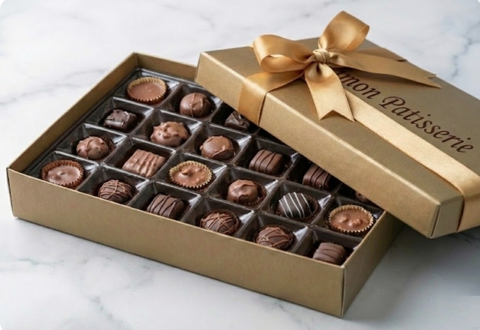 1000 Gr Özel El Yapımı Gurme Çikolata Kutusu Taze ve Doğal Karaman pasta siparişi