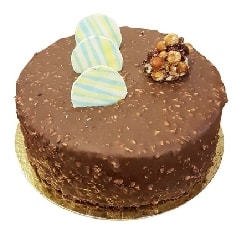 4 ile 6 kişilik yuvarlak sade çikolatalı yaş pasta Karaman pasta siparişi