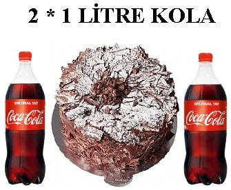 6-9 Kişilik Parça Çikolatalı Yaş Pasta & 2x1 Lt Cola Karaman pasta sipariÅŸi