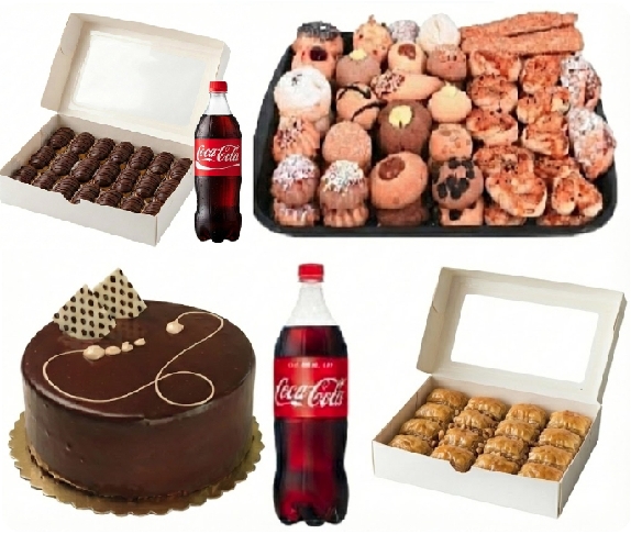 Ekler ve 2x1 Litre Kola Dahil 9-10 Kişilik Menü Karaman pasta siparişi