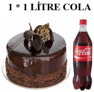 Klasik Çikolatalı Yaş Pasta ve 1 Lt Cola Kombini Karaman pasta siparişi