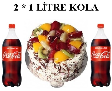 Taze Karışık Meyveli Pasta ve 2x1 Lt Cola Menüsü Karaman pasta sipariÅŸi