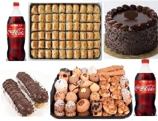 Zengin İkram Seti Baklavadan Eklere Pasta Çeşitleri ve Kola Menüsü Karaman pasta sipariÅŸi